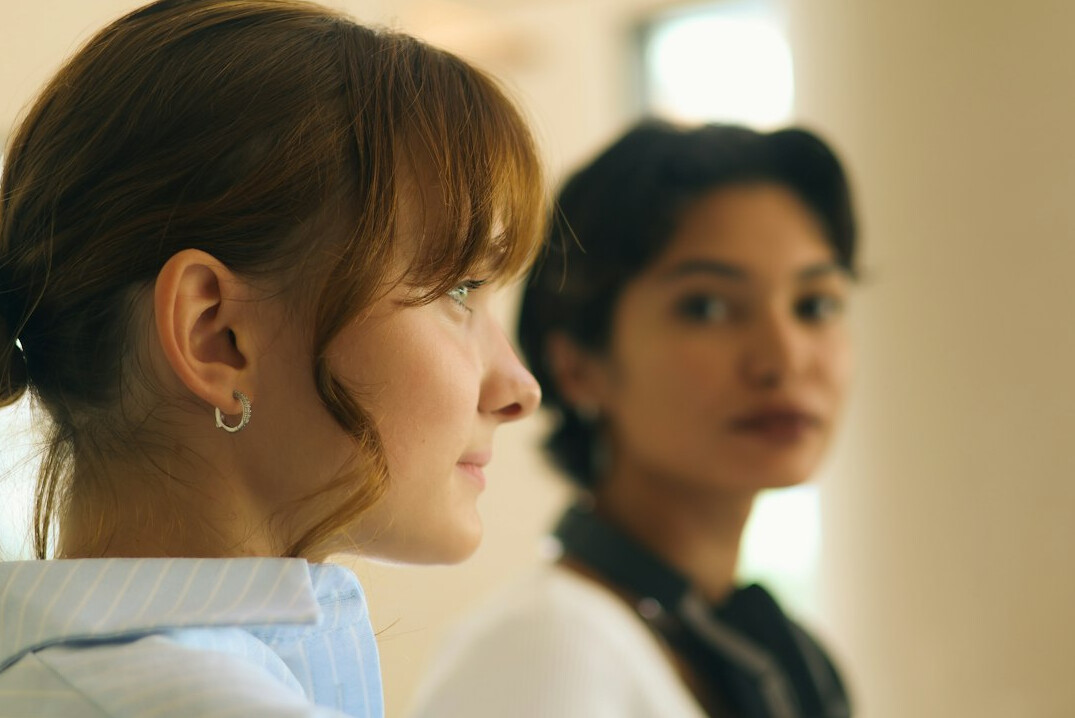 two people in serious talk